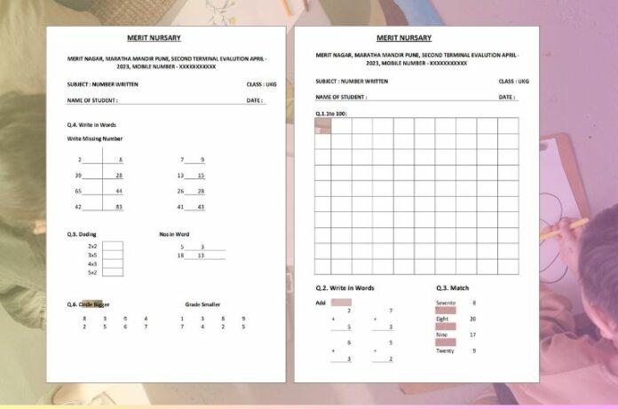 Kids LKG Exam Paper